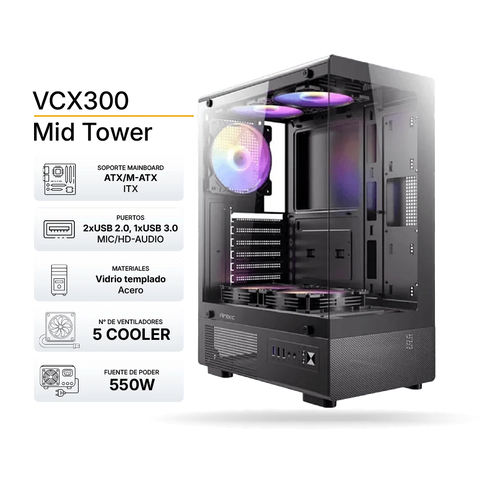 Gabinete Antec VCX300 0-761345-10252-0 vista principal