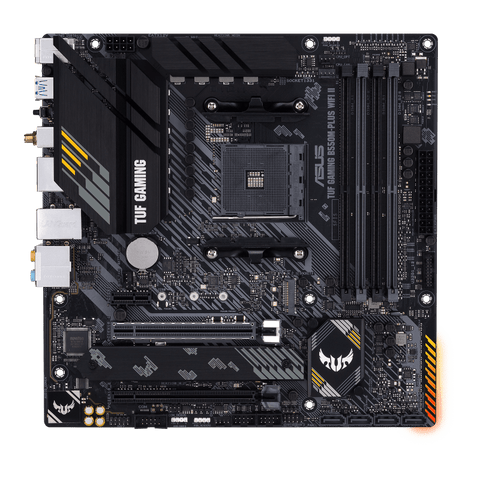 Placa Madre ASUS TUF Gaming B550M-Plus WiFi II - AMD B550 - AM4 - DDR4 - WiFi 6 - Micro ATX vista frontal