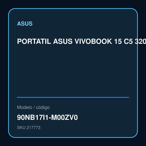 ASUS Vivobook 15 X1504MA 90NB17I1-M00ZV0 Quiet Blue vista frontal oficial