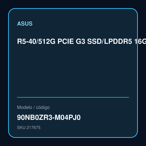 Notebook ASUS Vivobook Go 15 E1504FA-BQ2937 Green Grey vista oficial