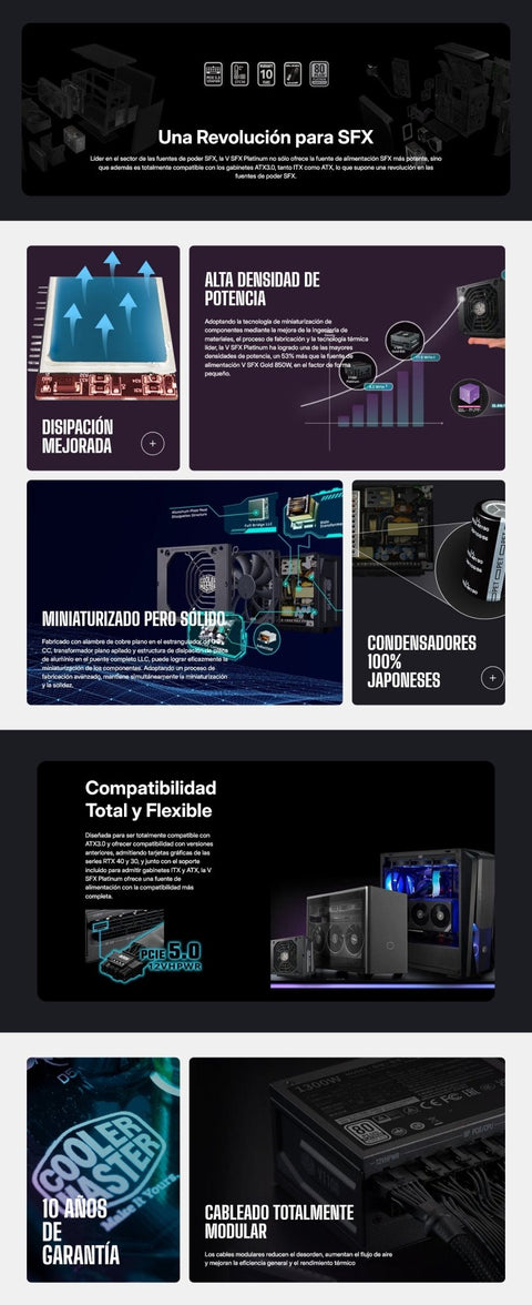 Fuente Cooler Master V SFX Platinum 1300W MPZ-D001-SFBP-BUS vista principal