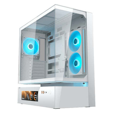 Gabinete Cougar CFV235 Vision 382DA40.0004 color blanco vista frontal