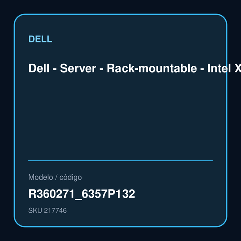 Dell PowerEdge R360 R360271_6357P132 servidor rack 1U vista frontal oficial