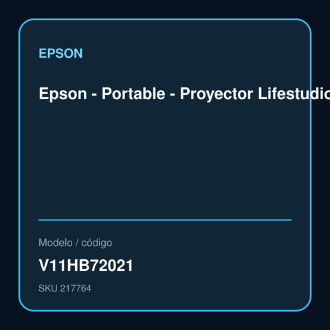 Epson - Portable - Proyector Lifestudio Pop Blanc modelo V11HB72021