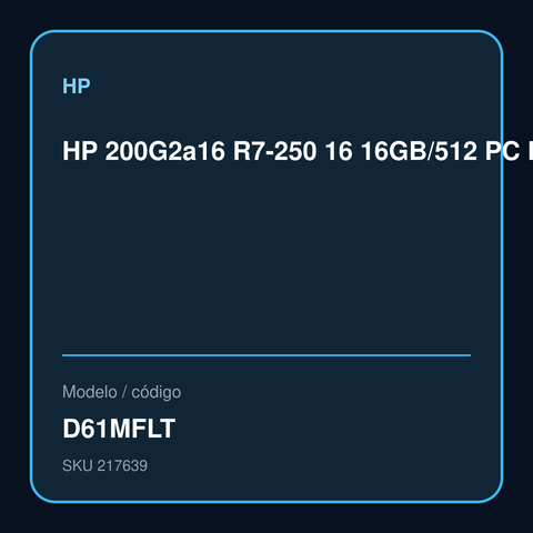 HP 200 G2a Notebook D61MFLT vista principal
