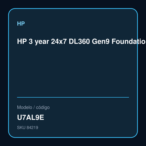 HP 3 year 24x7 DL360 Gen9 Foundation Care Service – U7AL9E