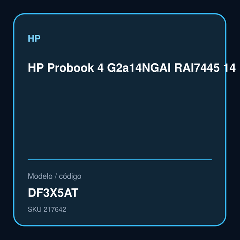 HP Probook 4 G2a14NGAI RAI7445 14 16GB 512GB SSD W11P DF3X5AT – DF3X5AT