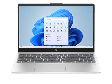Notebook HP 15-fd1361la D6ZN3LA#ABM vista frontal en color Natural Silver