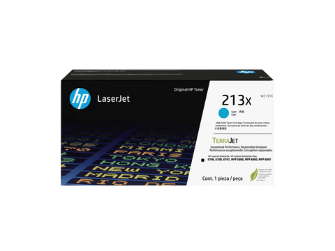 HP 213X W2131X tóner cian alto rendimiento vista oficial