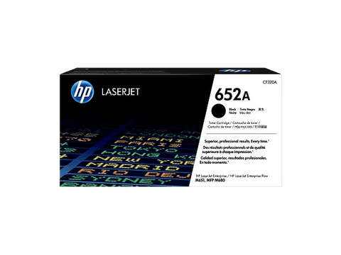 Tóner original HP 652A CF320A negro vista oficial del cartucho