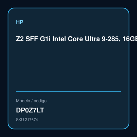 Workstation HP Z2 SFF G1i DP0Z7LT vista frontal oficial