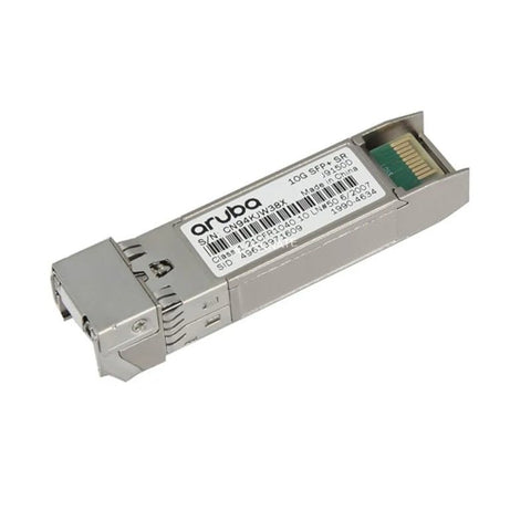 Transceptor HPE Aruba Networking 10G SFP+ LC SR 300m OM3 MMF vista principal