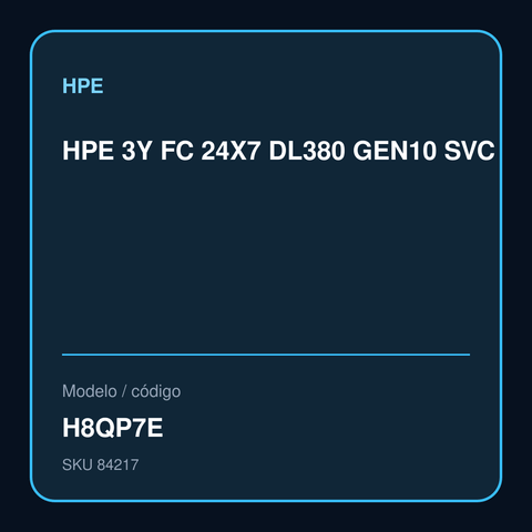 HPE 3Y FC 24X7 DL380 GEN10 SVC – H8QP7E
