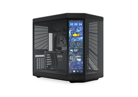 Gabinete HYTE Y70 Touch Infinite Pitch Black Mid Tower ATX - Pantalla IPS 14.9" 2.5K Táctil - Riser PCIe 4.0 - CS-HYTE-Y70TTI-BB vista principal