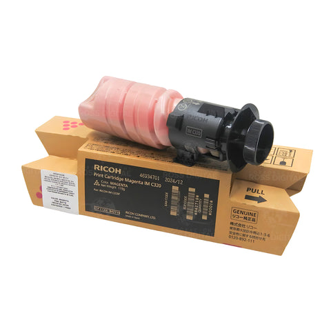 Tóner original Ricoh 842719 magenta para IM C320F vista del cartucho