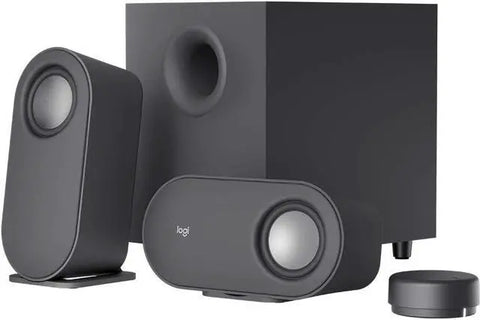Logitech Z407 parlantes 2.1 con subwoofer y control inalámbrico 980-001347 vista frontal