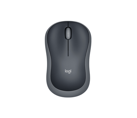 Mouse Logitech M185 gris 910-002225, vista superior de los botones y la rueda