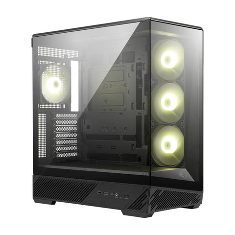Gabinete MSI MAG PANO 130R PZ Black vista frontal panorámica
