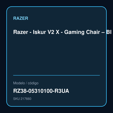 Razer - Iskur V2 X - Gaming Chair – Bl modelo RZ38-05310100-R3UA