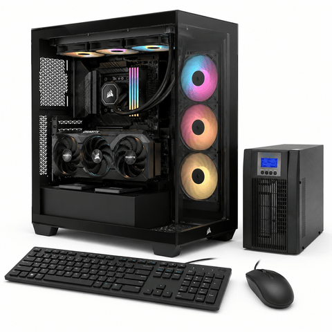PC Workstation Extreme - Core i9 14900KF - RTX 5070 Ti 16GB GDDR7 - 64GB RAM DDR5 6000MHz - 3TB SSD NVMe Gen4 - Placa Z790 Wi-Fi 6E - Refrigeración Líquida 360mm - Fuente 1000W ATX 3.1 - Chasis Cristal Templado - UPS On-Line 2000VA de Smart Business | first_variant_option_1 — Envío inmediato