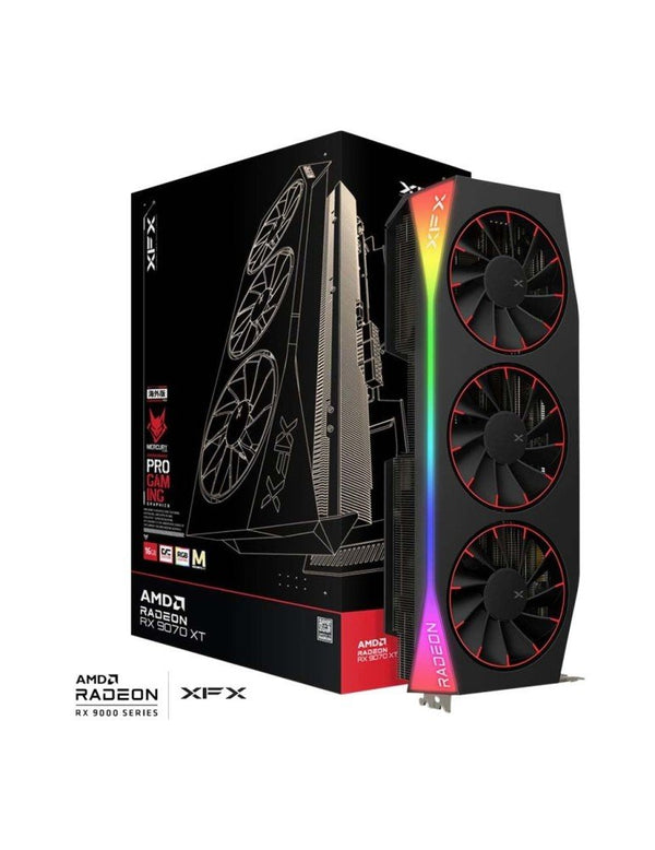 TARJETA DE VIDEO XFX MERCURY AMD RADEON RX 97TM ARGB, 16 GB GDDR6, PCI-E 5.0, ENFRIAMIENTO AVANZADO