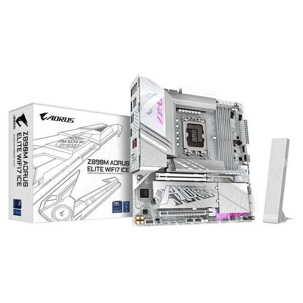 PLACA BASE MSI Z890M-A ELITE WF7 ICE • CHIPSET INTEL Z890 • COMPATIBLE CON PROCESADORES INTEL CORE SERIE 14/13 • DDR5 HASTA 128GB • PCIE 5.0 • WIFI 7 • LAN 10GB • MICRO-ATX • RGB