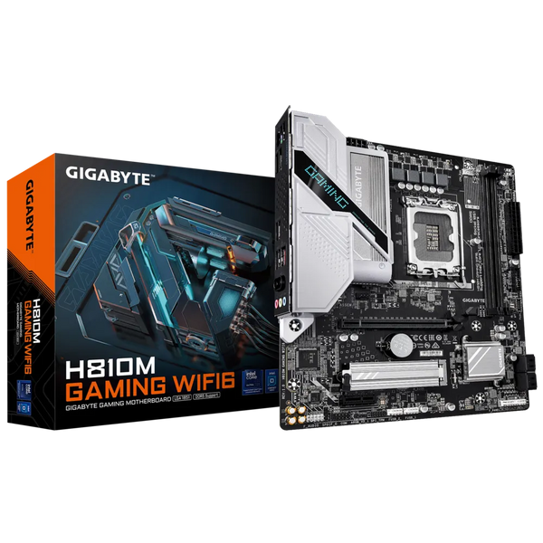 MOTHERBOARD GIGABYTE H810M GAMING WIFI6, INTEL H810, LGA 1851, MICRO-ATX, WIFI 6, PARA GAMERS