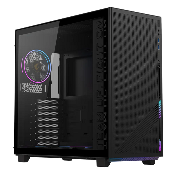 CASE GAMER GIGABYTE AORUS GB-AC400G-ST MID TOWER – CRISTAL TEMPLADO, ILUMINACIÓN ARGB, SOPORTE ATX/MICRO-ATX/ITX, FLUJO DE AIRE OPTIMIZADO, COLOR NEGRO