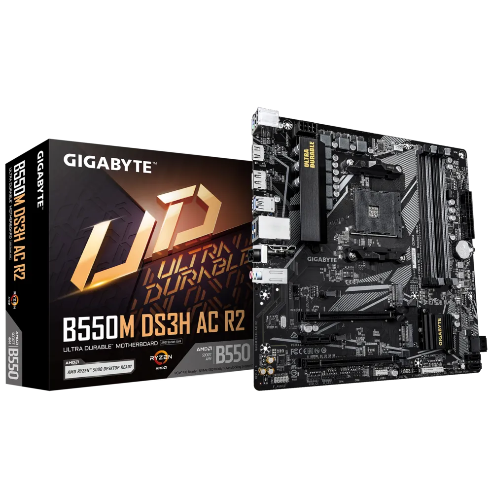 MOTHERBOARD GIGABYTE B550M DS3H AC R2 AMD B550 SOCKET AM4 MICRO-ATX WIFI INTEGRADO