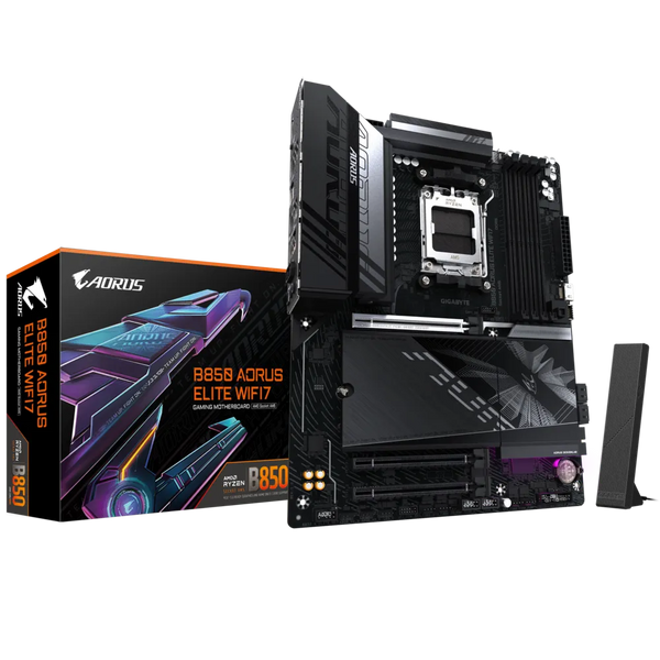 PLACA BASE MSI B850-A ELITE WF7 • CHIPSET AMD B850 • COMPATIBLE CON PROCESADORES RYZEN SERIE 7000/8000 • DDR5 HASTA 128GB • PCIE 5.0 • WIFI 7 • LAN 2.5GB • ATX