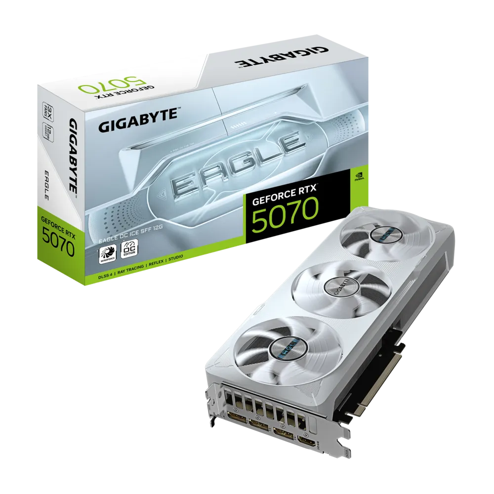 TARJETA DE VIDEO GIGABYTE GEFORCE RTX 5070 EAGLE OC ICE-12GB GDDR7 PCIE 5.0 SFF