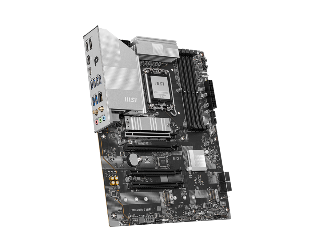 PLACA MADRE MSI PRO Z890-S WIFI • CHIPSET INTEL Z890 • COMPATIBLE CON PROCESADORES INTEL CORE 12ª/13ª/14ª GEN • DDR5 • PCIE 5.0 • WIFI INTEGRADO • RENDIMIENTO ESTABLE Y CONFIABLE