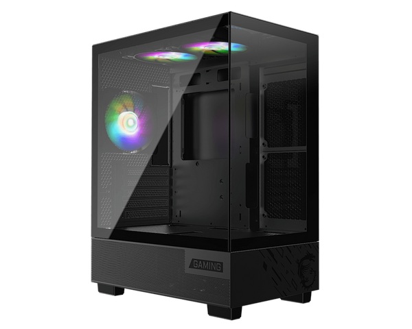 GABINETE MSI MAG PANO M110A – MID-TOWER MATX, 3 VENTILADORES RGB AUTOMÁTICOS, SOPORTE HASTA GPU 330 MM, FILTROS MAGNÉTICOS Y FLUJO DE AIRE OPTIMIZADO