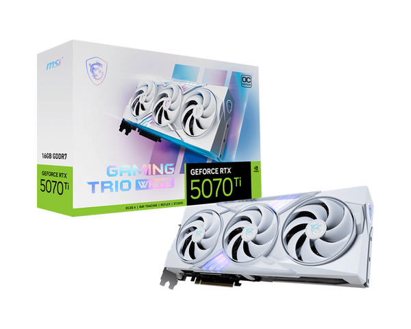 TARJETA GRÁFICA MSI RTX 5070 TI 16GB GAMING TRIO OC WHITE ALTA GAMA PARA GAMERS Y CREATIVOS