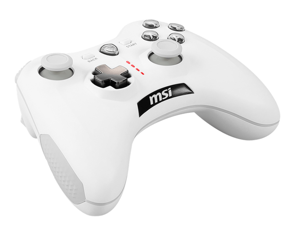 CONTROL GAMING MSI FORCE GC30 V2 WHITE • INALÁMBRICO Y ALÁMBRICO • COMPATIBLE CON PC Y ANDROID • DISEÑO ERGONÓMICO EN COLOR BLANCO CON VIBRACIÓN DUAL