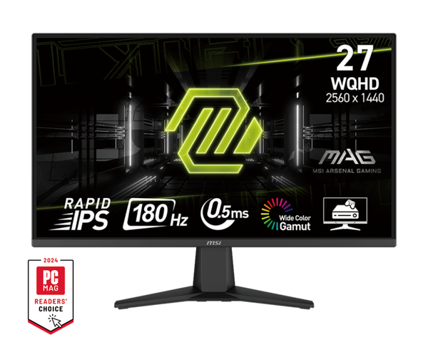 MONITOR MSI MAG 275QF • 27" QHD • 165HZ • 1MS • PANEL IPS PARA COLORES PRECISO • FREESYNC • IDEAL PARA GAMING COMPETITIVO Y EXPERIENCIA VISUAL FLUIDA
