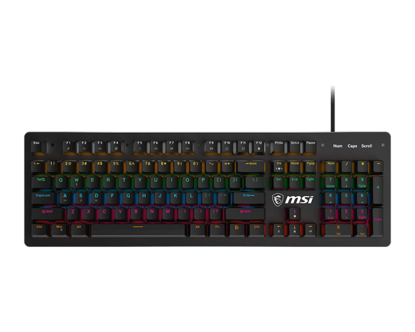 TECLADO MECÁNICO MSI FORGE GK300 BLUE SWITCH • LAYOUT ESPAÑOL (ES) • ILUMINACIÓN LED • DISEÑO ERGONÓMICO Y DURADERO PARA GAMING Y ESCRITURA PRECISA