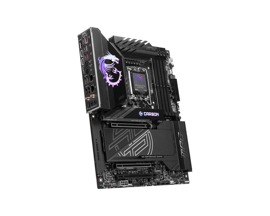 PLACA MADRE MSI MPG Z890 CARBON WIFI • CHIPSET INTEL Z890 • COMPATIBLE CON PROCESADORES INTEL CORE 12ª/13ª/14ª GEN • DDR5 • PCIE 5.0 • WIFI INTEGRADO • RENDIMIENTO GAMER PREMIUM