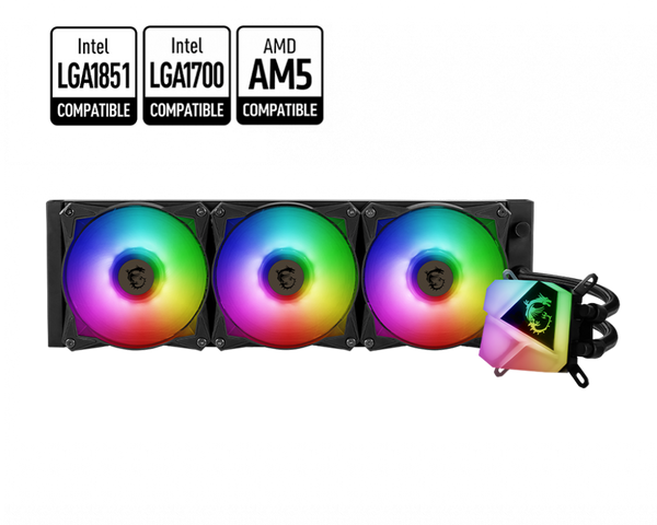 REFRIGERADOR LÍQUIDO DE CPU MSI MAG CORELIQUID C360 V2 WHITE, RGB, 360MM, ALTO RENDIMIENTO