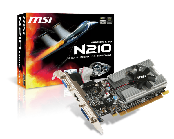 MSI COMPONENTES (A) MSI N210 1G PCIE X16 2.0 DVI/VGA/HDMI VIDEO CARD