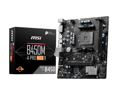PLACA MSI B450M-A PRO MAX II AMD RYZEN DDR4 AM4 (PN:911-7C52-036) - B450M-A PRO MAX II