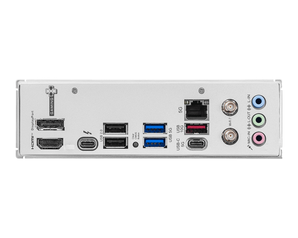 PLACA MADRE MSI B860M GAMING PLUS WIFI • CHIPSET INTEL B860 • FORMATO MICRO-ATX • COMPATIBLE CON INTEL CORE 12ª/13ª/14ª GEN • DDR5 • WIFI INTEGRADO • RENDIMIENTO GAMER