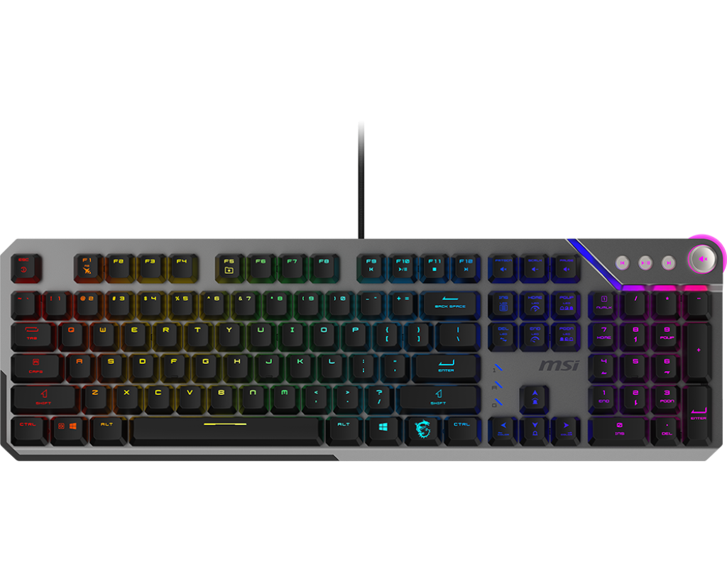 TECLADO MECÁNICO MSI STRIKE 600 SILENT US • SWITCHES SILENCIOSOS PARA ESCRITURA CÓMODA • LAYOUT US • ILUMINACIÓN LED • DISEÑO ERGONÓMICO Y DURADERO PARA GAMING