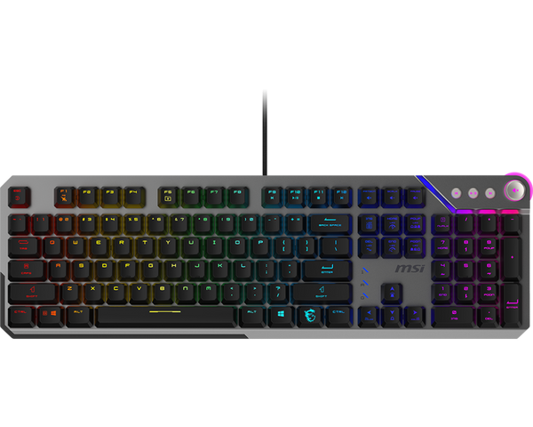 TECLADO MECÁNICO MSI STRIKE 600 SILENT US • SWITCHES SILENCIOSOS PARA ESCRITURA CÓMODA • LAYOUT US • ILUMINACIÓN LED • DISEÑO ERGONÓMICO Y DURADERO PARA GAMING
