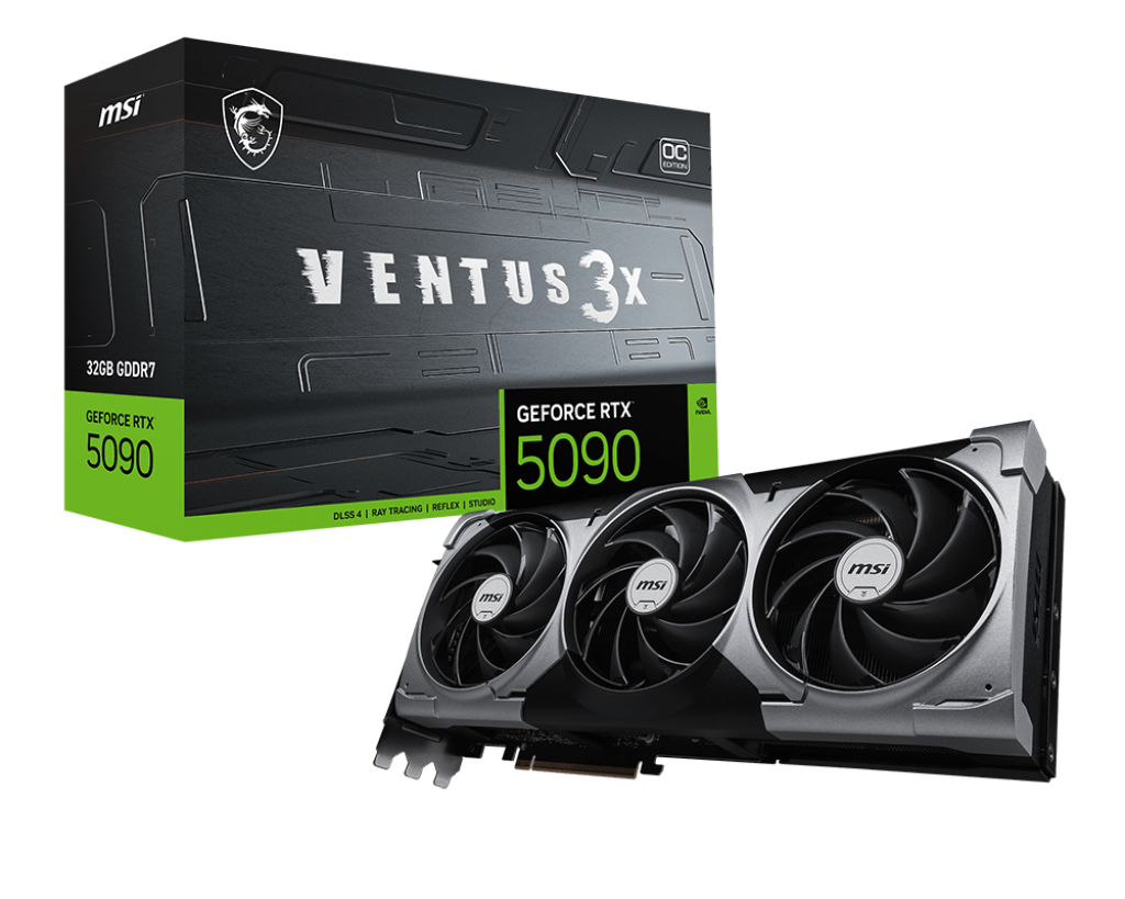TARJETA DE VIDEO MSI GEFORCE RTX 5090 32G VENTUS 3X OC, 32 GB GDDR7, PCIE GEN 5.0