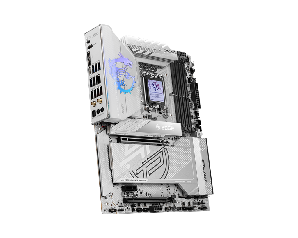 PLACA MADRE MSI MPG Z890 EDGE TI WIFI • CHIPSET INTEL Z890 • COMPATIBLE CON INTEL CORE 12ª/13ª/14ª GEN • DDR5 • PCIE 5.0 • WIFI INTEGRADO • RENDIMIENTO GAMER AVANZADO