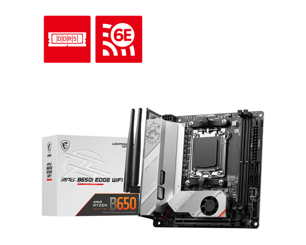 PLACA BASE MSI MPG B650I EDGE WIFI, CHIPSET AMD B650, SOCKET AMD AM5, MINI-ITX PARA CONSTRUCCIÓN DE PCS DE ALTO RENDIMIENTO Y GAMING