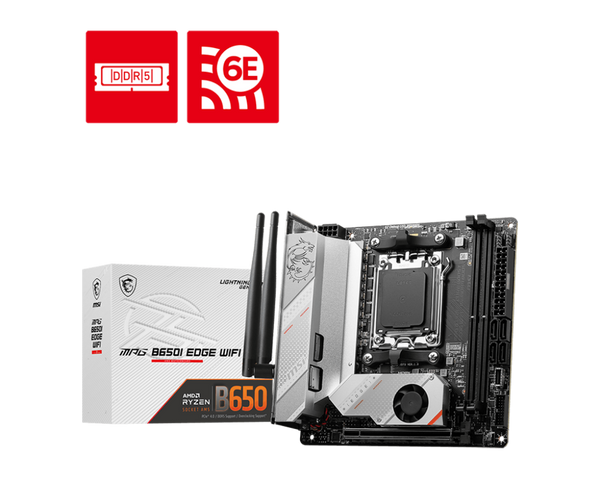 PLACA BASE MSI MPG B650I EDGE WIFI, CHIPSET AMD B650, SOCKET AMD AM5, MINI-ITX PARA CONSTRUCCIÓN DE PCS DE ALTO RENDIMIENTO Y GAMING
