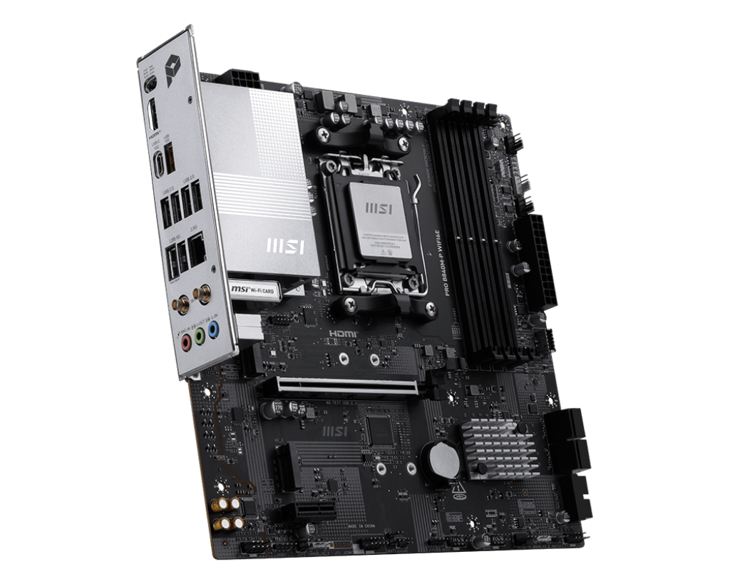 MSI PRO B840M‑P WIFI6E – Placa madre Micro‑ATX AM5, chipset B840, DDR5 256 GB, PCIe 4.0, 2×M.2, LAN 2.5 GbE, Wi‑Fi 6E