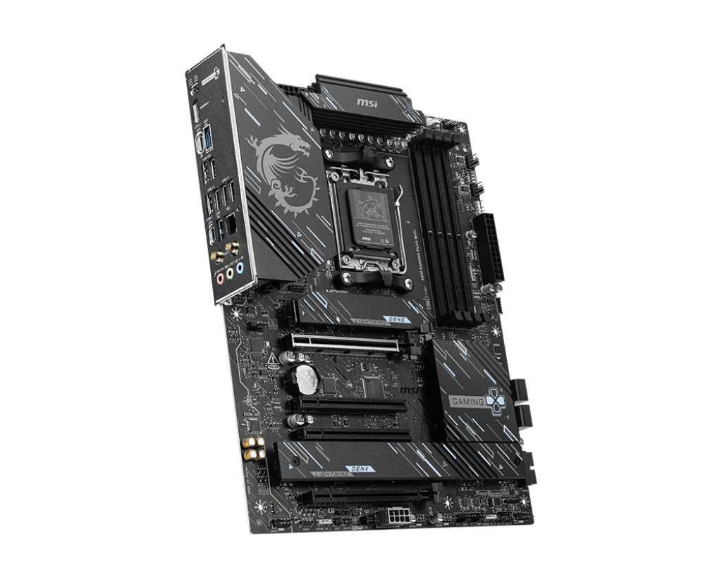 PLACA MADRE MSI X870 GAMING PLUS WIFI • CHIPSET AMD X870 • COMPATIBLE CON PROCESADORES RYZEN • SOPORTE DDR5 • PCIE 5.0 • WIFI INTEGRADO • RENDIMIENTO AVANZADO PARA GAMING